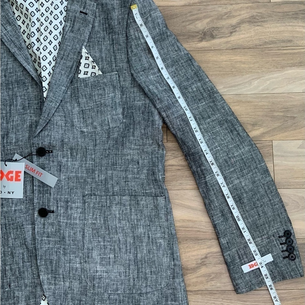 Edge By WD. NY Linen Blend Grey Blazer - Picture 7 of 8